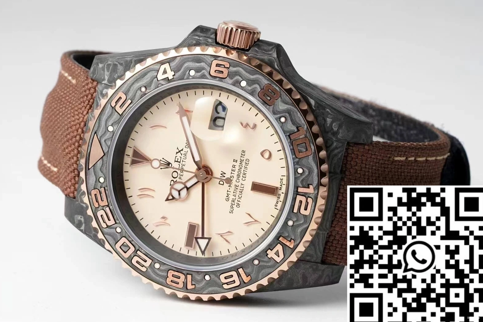 II GMT-MASTER Fiber Strap Fabric Diw Rolex Brown Carbon 0426